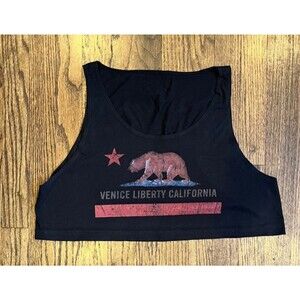 American Apparel Venice Liberty California Bear Cropped Tank One Size